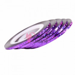 Banda decorativa de unghii 1mm Mov cu reflexii